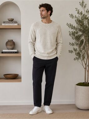 Vince Cream Speckled Crewneck Sweater